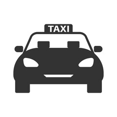 Vector illustration of taxi icon in dark color and transparent background(png).