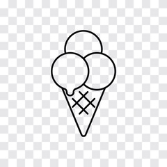 Ice cream cone line icon. Vector illustration in outline style.