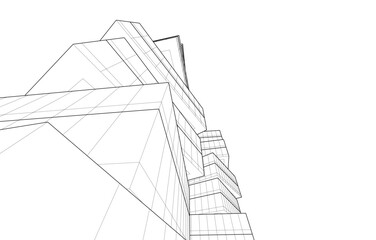 Abstract architecture vector 3d illustration