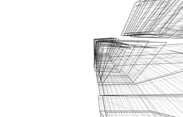 Abstract architecture vector 3d illustration