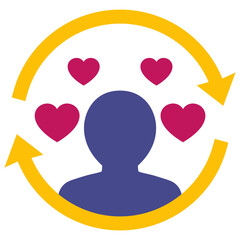 customer retention or client satisfaction icon, happy customer