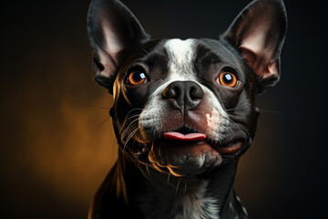 Obraz premium Capture the captivating essence of a dog beauty through a stunning portrait illuminated by soft, natural light. Ai generated