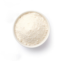 Fototapeta na wymiar Coconut Flour top view isolated on white background 