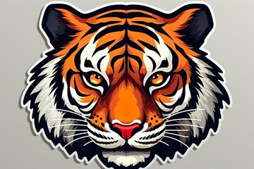 Tiger head illustration isolated background made with generative a technology