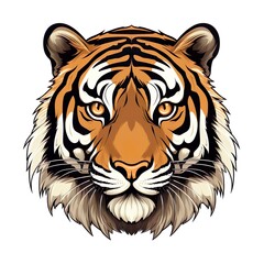 Tiger head illustration isolated background made with generative a technology