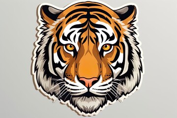Tiger head illustration isolated background made with generative a technology