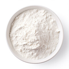 Fototapeta na wymiar Flour top view isolated on white background 