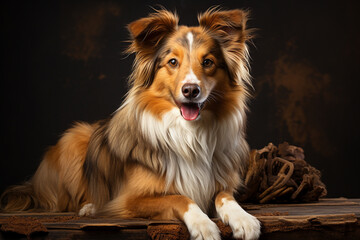 Capture the captivating essence of a dog beauty through a stunning portrait illuminated by soft, natural light. Ai generated