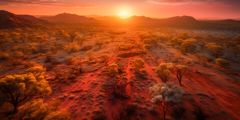 The australian desert - Generative AI - obrazy, fototapety, plakaty