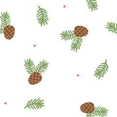 Vector seamless pattern, pine cones - 633690534