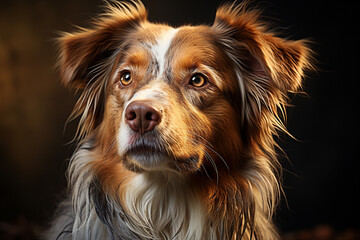 Capture the captivating essence of a dog beauty through a stunning portrait illuminated by soft, natural light. Ai generated