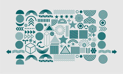 Obraz premium set of geometric vector icon