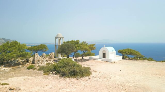 Aerial View Of Aghios Mammas Church In Kos, Greece.