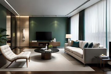 Obraz na płótnie Canvas modern living room generated ai