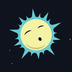 Surprised but the Happy Face Sun cartoon