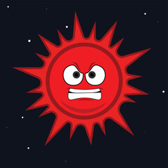 angry faced sun rough look