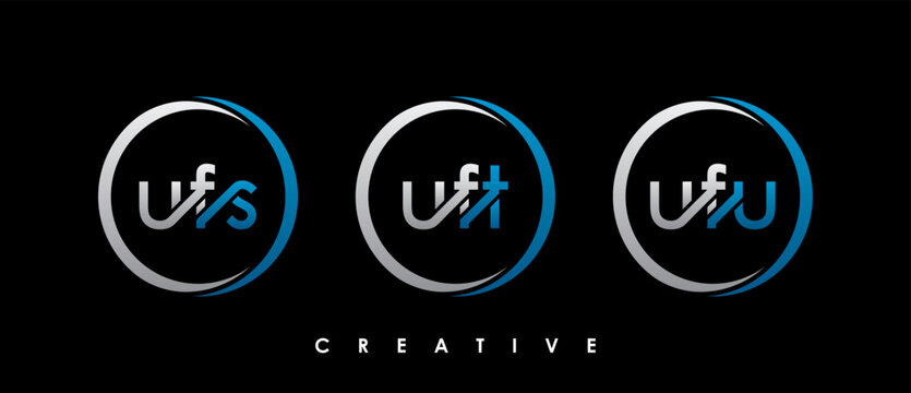 UFS, UFT, UFU Letter Initial Logo Design Template Vector Illustration