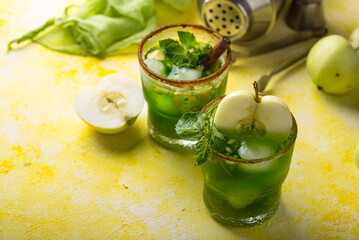 Apple alcoholic cocktail or mocktail