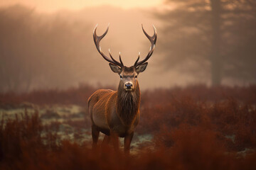 Frosty Morning Majesty: Irish Stag in Close-Up