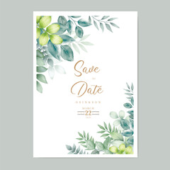 greenery leaf wedding card set