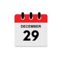 Fototapeta premium 29 december icon with white background, calender icon, 