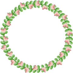 Flowers circle isolated on transparent background 