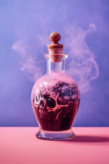 Magic potion on pastel background