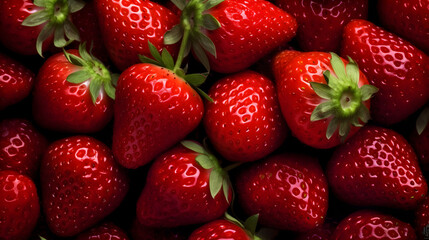 Red strawberries web banner background