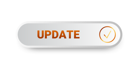 Modern trendy button set. update letter button transparent background