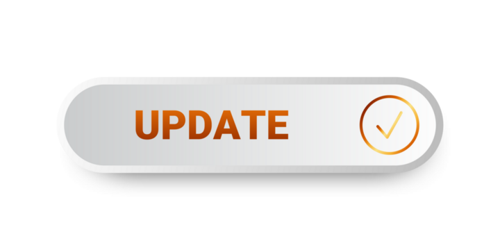 Modern trendy button set. update letter button transparent background