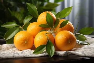 clementines or tangerines freshly harvested from the tree. Healthy eating concept