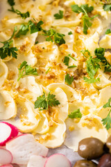 Butter board with vegetables and bread