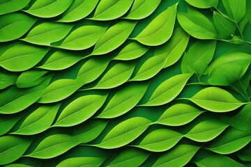 green leaves background, vector illustration