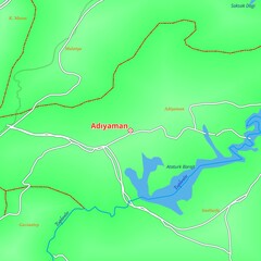 Map of Adıyaman City in Turkey