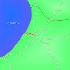 Map of  Ajdabiya City in Libya