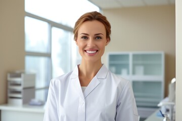 Fototapeta na wymiar Female doctor standing in hospital