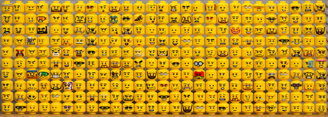 Naklejka premium A lot of Lego heads