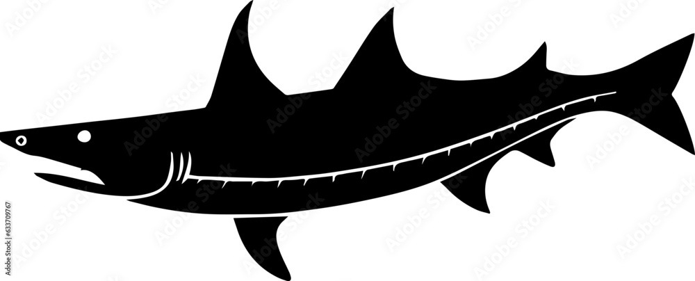 Wall mural atlantic sturgeon fish icon 3