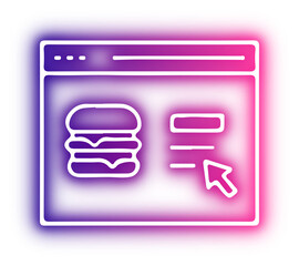 Set of Food delivery neon