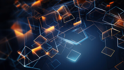 Abstract digital background. Big data visualization. Network connection structure. Science background. Generated with AI