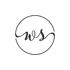 circle WS elegant logo isolated on white background.