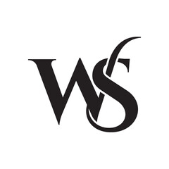 letter WS logo design vector on white background.