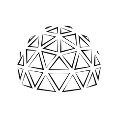 geodesic dome icon logo design vector illustration. - obrazy, fototapety, plakaty