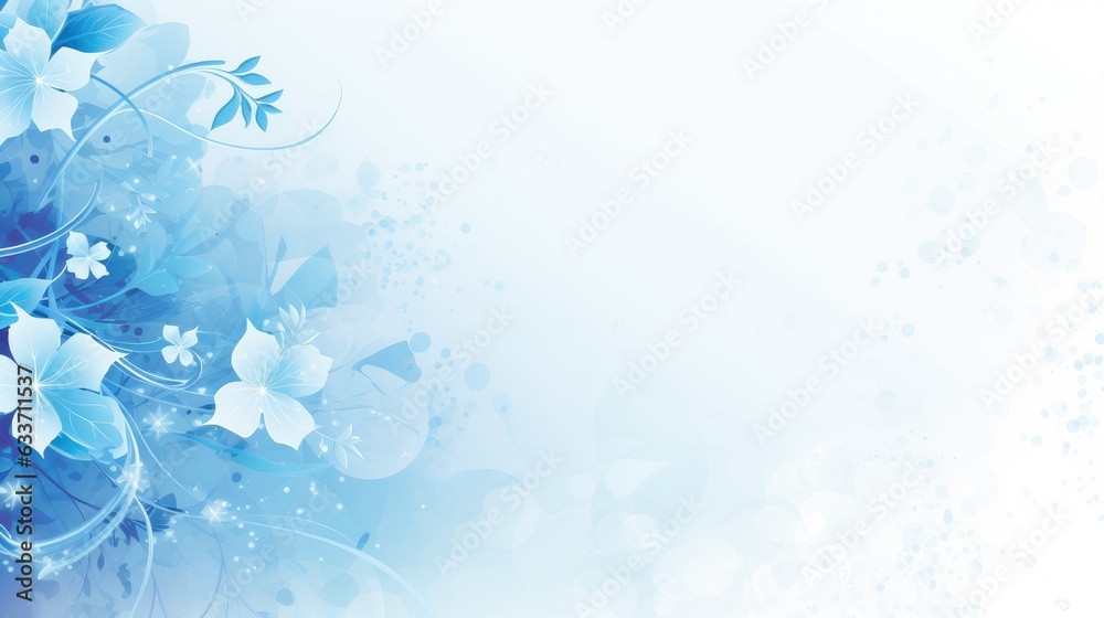 Wall mural Blue floral background