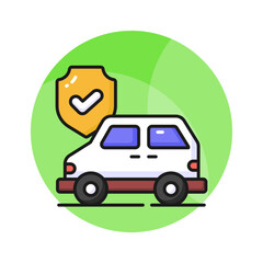 Download this premium icon of car insurance, protection shield with car, car safety