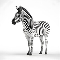 Fototapeta na wymiar Young male zebra isolated on white background.