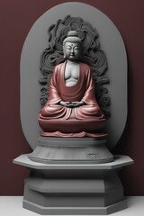 statue of buddha, 3 d illustration, 3 d rendering.