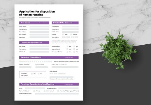 Black Purple Application Form