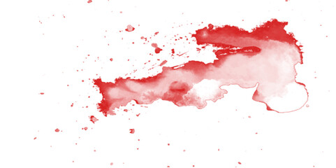 Red paint splash isolated. Red watercolor drops paint. Abstract watercolor blot isolated on white background. closeup drops of red blood isolated on white background, abstract pattern.
