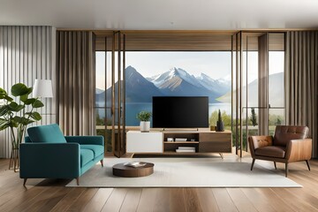 modern living room generated ai